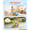 VEVOR Ride On Push Car for Toddlers Ages 19+ Months Sit-to-Stand Ride Toy, Kids Ride On Car for Boys Girls, Music Steering Wheel, Horn, Under-Seat Storage, Detachable Back, Indoor Outdoor Play, Blue