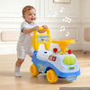 VEVOR Ride On Push Car for Toddlers Ages 19+ Months Sit-to-Stand Ride Toy, Kids Ride On Car for Boys Girls, Music Steering Wheel, Horn, Under-Seat Storage, Detachable Back, Indoor Outdoor Play, Blue