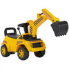 VEVOR Ride On Toddler Car, Push Car for Toddler 19 to 36 Months, Excavator Digger Toy with Helmet & Music, 55 lbs Load Capacity, Foot-to-Floor Walker for Kids, Yellow