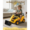 VEVOR Ride On Toddler Car, Ride on Excavator Car for Toddler 19 to 36 Months, Excavator Bulldozer Digger Toy with Under-seat Storage & Music, 55 lbs Load Capacity, Foot-to-Floor Walker for Kid, Yellow