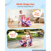 VEVOR Ride On Push Car for Toddlers Ages 19+ Months Sit-to-Stand Ride Toy, Kids Ride On Car for Boys Girls, Music Steering Wheel, Horn, Under-Seat Storage, Detachable Back,Indoor Outdoor Play,Purple