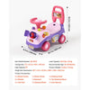 VEVOR Ride On Push Car for Toddlers Ages 19+ Months Sit-to-Stand Ride Toy, Kids Ride On Car for Boys Girls, Music Steering Wheel, Horn, Under-Seat Storage, Detachable Back,Indoor Outdoor Play,Purple