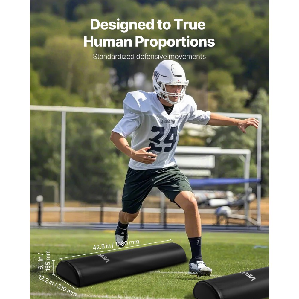 VEVOR Football Tackling Dummy, 42.5 in PVC Step Over Dummy, High-Density Sponge Blocking Pad Equipment, Heavy Duty Tackle Dummies with Handles, Great for Footwork Drills Sports Training Practice, 2PCS