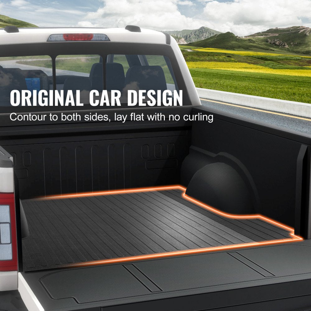 VEVOR Truck Bed Mat, Fits for 2015-2023 Ford F150 5.5 FT Short Bed, 66.5" x 64" Rubber Truck Bed Liner, 1/4" Thick Bed Mat Car Accessories for All-Weather Protection, Prevent Slipping or Damage