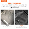 VEVOR Automotive Floor Mats, Fits for 2015-2024 Ford F-150 (Includes 2022-2024 Lightning) SuperCrew with Carpet & Without Fold Flat Storage, 3 pcs Front and 2nd Row Liners, Liners for Trucks, Black