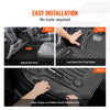 VEVOR Automotive Floor Mats, Fits for 2015-2024 Ford F-150 (Includes 2022-2024 Lightning) SuperCrew with Carpet & Without Fold Flat Storage, 3 pcs Front and 2nd Row Liners, Liners for Trucks, Black