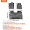 VEVOR Automotive Floor Mats, Fits for 2015-2024 Ford F-150 (Includes 2022-2024 Lightning) SuperCrew with Carpet & Without Fold Flat Storage, 3 pcs Front and 2nd Row Liners, Liners for Trucks, Black
