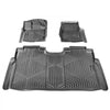 VEVOR Automotive Floor Mats, Fits for 2015-2024 Ford F-150 (Includes 2022-2024 Lightning) SuperCrew with Carpet & Without Fold Flat Storage, 3 pcs Front and 2nd Row Liners, Liners for Trucks, Black