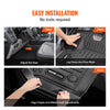VEVOR Automotive Floor Mats, Fits for Ford F250 F350 F450 F550 2017-2024 2025 Super Duty Crew Cab Bucket Seat with Under Seat Storage, 3 pcs Front and 2nd Row Liners, Floor Liners for Trucks, Black