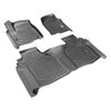 VEVOR Automotive Floor Mats, Fits for Chevrolet Silverado/GMC Sierra 1500, 2500/3500 HD 2019-2024/2020-2024, 3 pcs Front and 2nd Row Liners, All Weather Custom Fit TPE Vehicle Floor Mats, Black