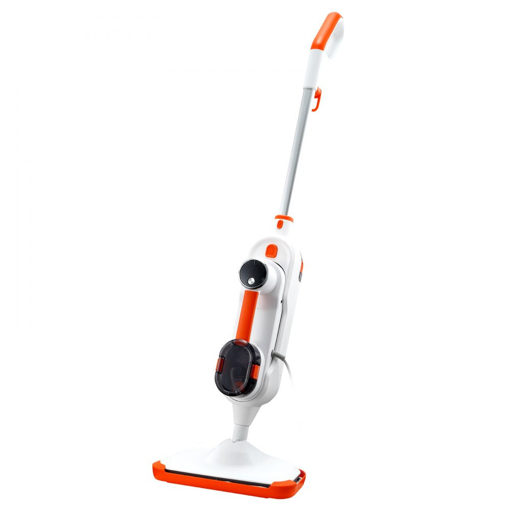 VEVOR Steam Mop, 8-in-1 Hard Wood Floor Cleaner with 7 Replaceable Brush Heads, for Various Hard Floors, Like Ceramic, Granite, Marble, Linoleum, Natural Floor Mop with 2 pcs Machine Washable Pads