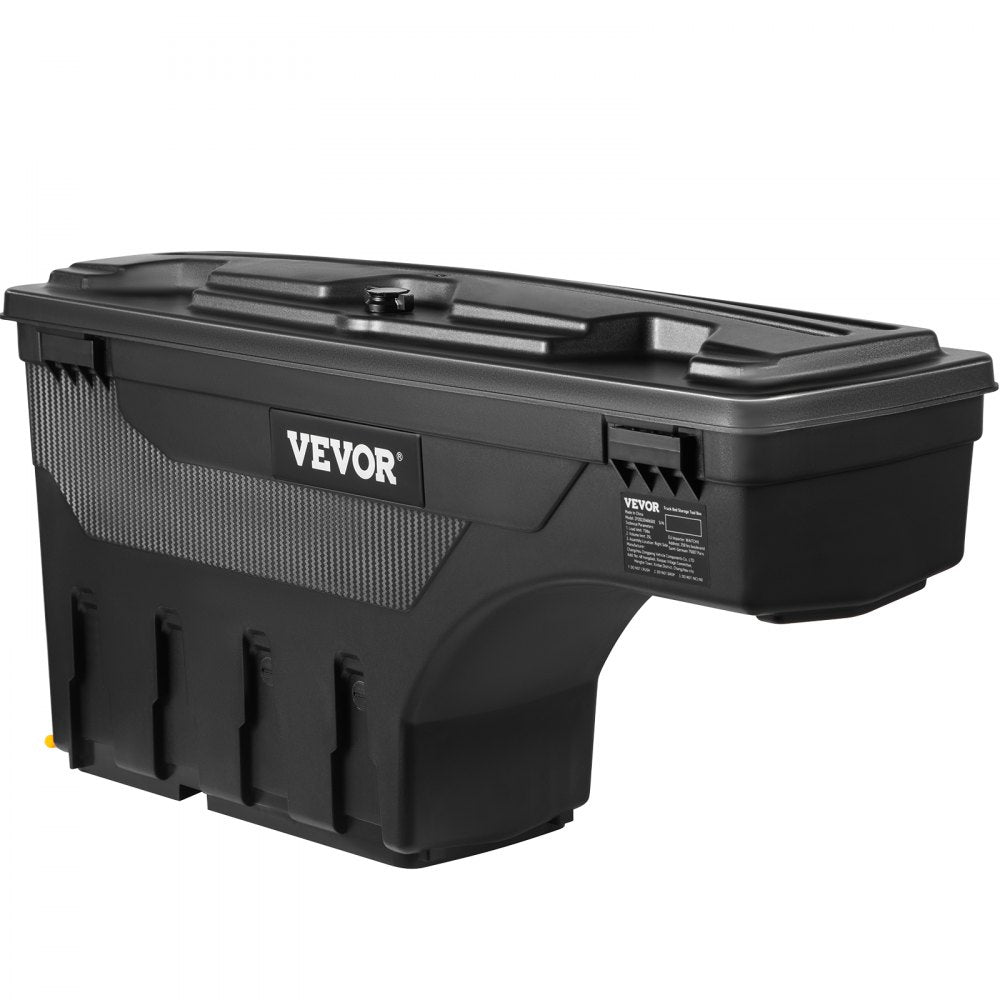 VEVOR Truck Bed Storage Box, Lockable Lid, Waterproof ABS Wheel Well Tool Box 6.6 Gal/20 L with Password Padlock, Compatible with Dodge Ram 1500 2019-2021, Driver Side, Black
