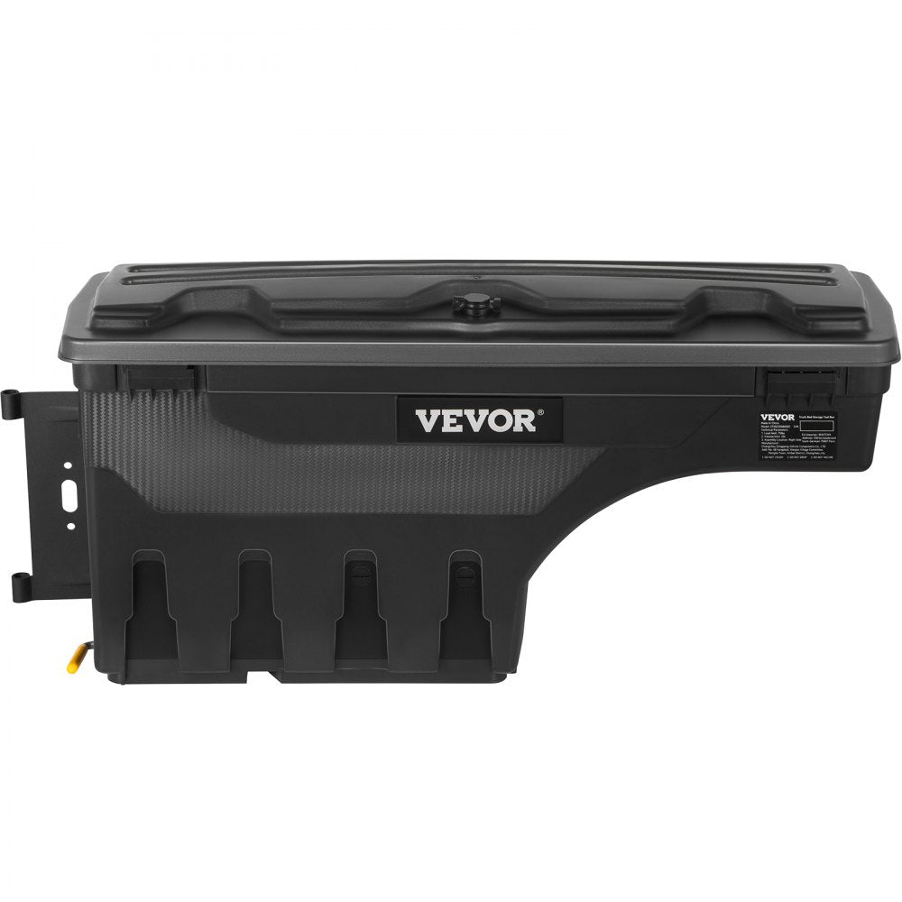 VEVOR Truck Bed Storage Box, Lockable Lid, Waterproof ABS Wheel Well Tool Box 6.6 Gal/20 L with Password Padlock, Compatible with Dodge Ram 1500 2019-2021, Driver Side, Black