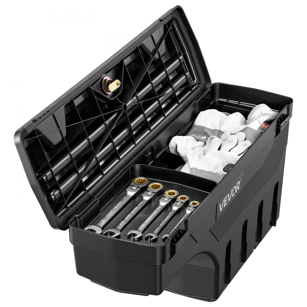 VEVOR Truck Bed Storage Box, 6.6 Gal/25 L Waterproof ABS Wheel Well Tool Box with Anti-Theft Combination Lock, Compatible with 1997-2014 Ford F-150, Passenger Side Right (Drilling Required)