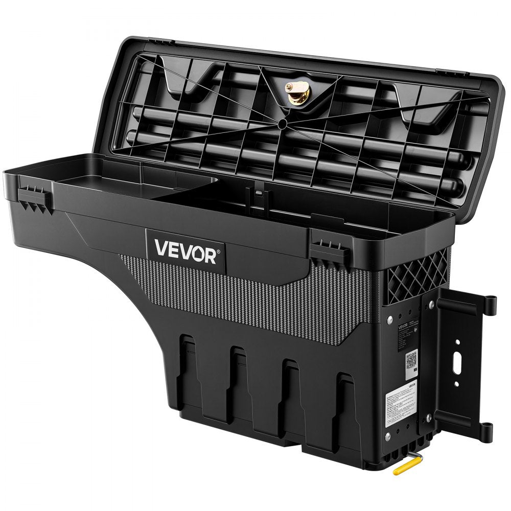 VEVOR Truck Bed Storage Box, 6.6 Gal/25 L Waterproof ABS Wheel Well Tool Box with Anti-Theft Combination Lock, Compatible with 1997-2014 Ford F-150, Passenger Side Right (Drilling Required)