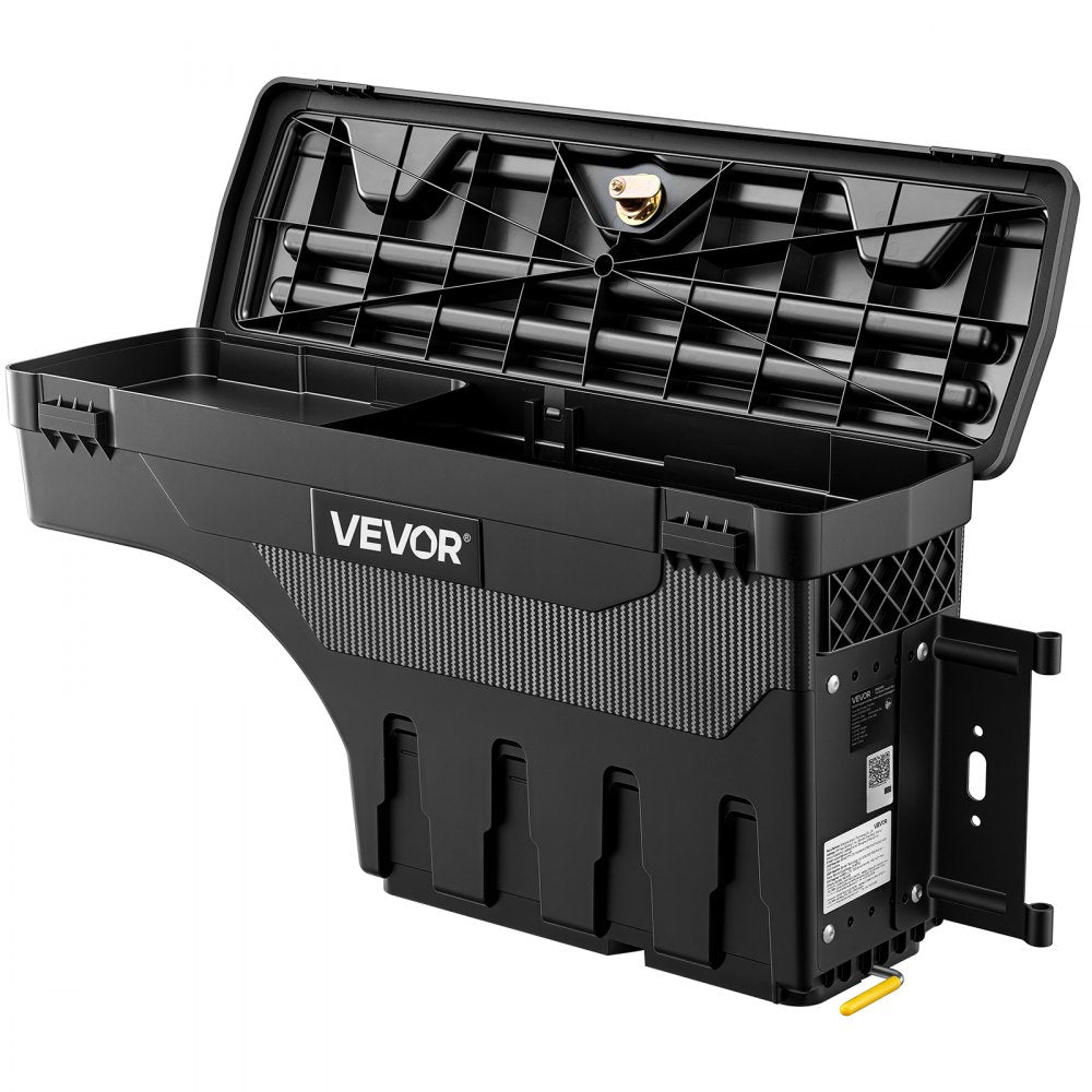 VEVOR Truck Bed Storage Box, 6.6 Gal/25 L Waterproof ABS Wheel Well Tool Box, Anti-Theft Combination Lock, Compatible with 2002-2018 Dodge Ram 1500 2500 3500, Passenger Side Right (Drilling Required)