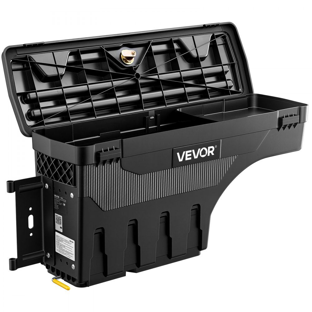 VEVOR Truck Bed Storage Box, 6.6 Gal/25 L Waterproof ABS Wheel Well Tool Box with Anti-Theft Combination Lock, Compatible with 2002-2018 Dodge Ram 1500 2500 3500, Driver Side Left (Drilling Required)