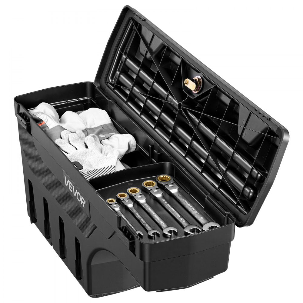 VEVOR Truck Bed Storage Box, 6.6 Gal/25L Waterproof ABS Wheel Well Tool Box with Anti-Theft Lock, Compatible with 2020-2025 Chevy/GMC Silverado/Sierra 2500/3500HD, Driver Side Left (Drilling Required)