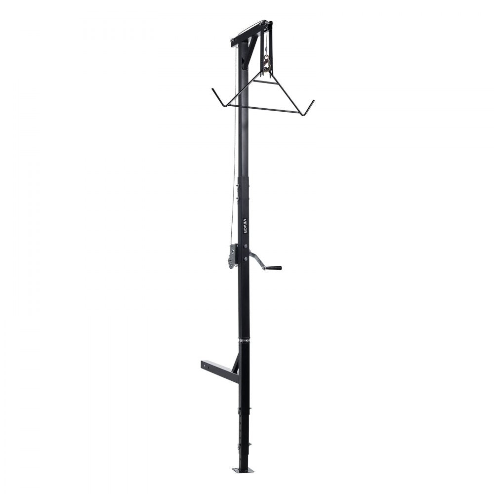 VEVOR Truck Hitch Game Hoist, 600 lbs Load Capacity, Hunting Deer Hoist with 2-inch Receiver, 360-Degree Swivel Shaft & Adjustable Height, Includes Gambrel Winch for Skinning & Cleaning Game