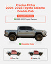 VEVOR Running Boards, 4 Inches Side Steps Compatible with 2005-2023 Toyota Tacoma Double Cab, Black Carbon Steel Nerf Bars, 550 lbs Load Capacity, Wide Non-Slip Hollow Surface with Rustproof Coating