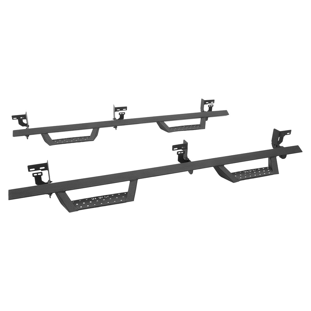 VEVOR Running Boards, 4 Inches Side Steps Compatible with 2009-2018 Dodge Ram 1500 (Including 19-24 Classic), 2010-2024 Dodge Ram 2500/3500 Crew Cab, Black Carbon Steel Nerf Bars, 550 lbs Capacity