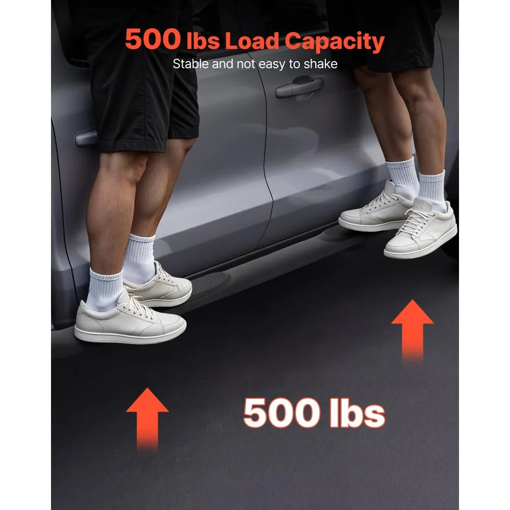 VEVOR Running Boards, 3 Inches Side Steps Compatible with 2015-2025 Chevy Colorado/GMC Canyon Crew Cab, Black Carbon Steel Nerf Bars, 550 lbs Load Capacity, Non-Slip Surface with Rustproof Coating
