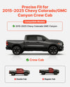 VEVOR Running Boards, 3 Inches Side Steps Compatible with 2015-2025 Chevy Colorado/GMC Canyon Crew Cab, Black Carbon Steel Nerf Bars, 550 lbs Load Capacity, Non-Slip Surface with Rustproof Coating