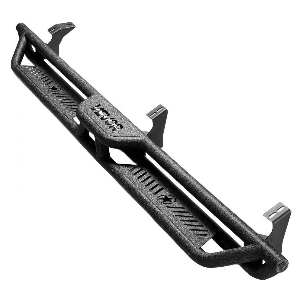 VEVOR Running Boards, 6 Inches Side Steps Compatible with 2005-2023 Toyota Tacoma Double Cab, Black Carbon Steel Nerf Bars, 550 lbs Load Capacity, Wide Non-Slip Hollow Surface with Rustproof Coating