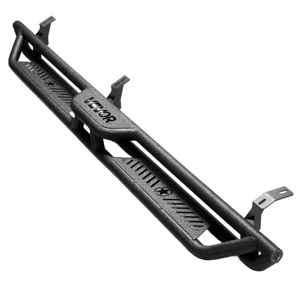 VEVOR Running Boards, 6 Inches Side Steps Compatible with 2005-2023 Toyota Tacoma Double Cab, Black Carbon Steel Nerf Bars, 550 lbs Load Capacity, Wide Non-Slip Hollow Surface with Rustproof Coating