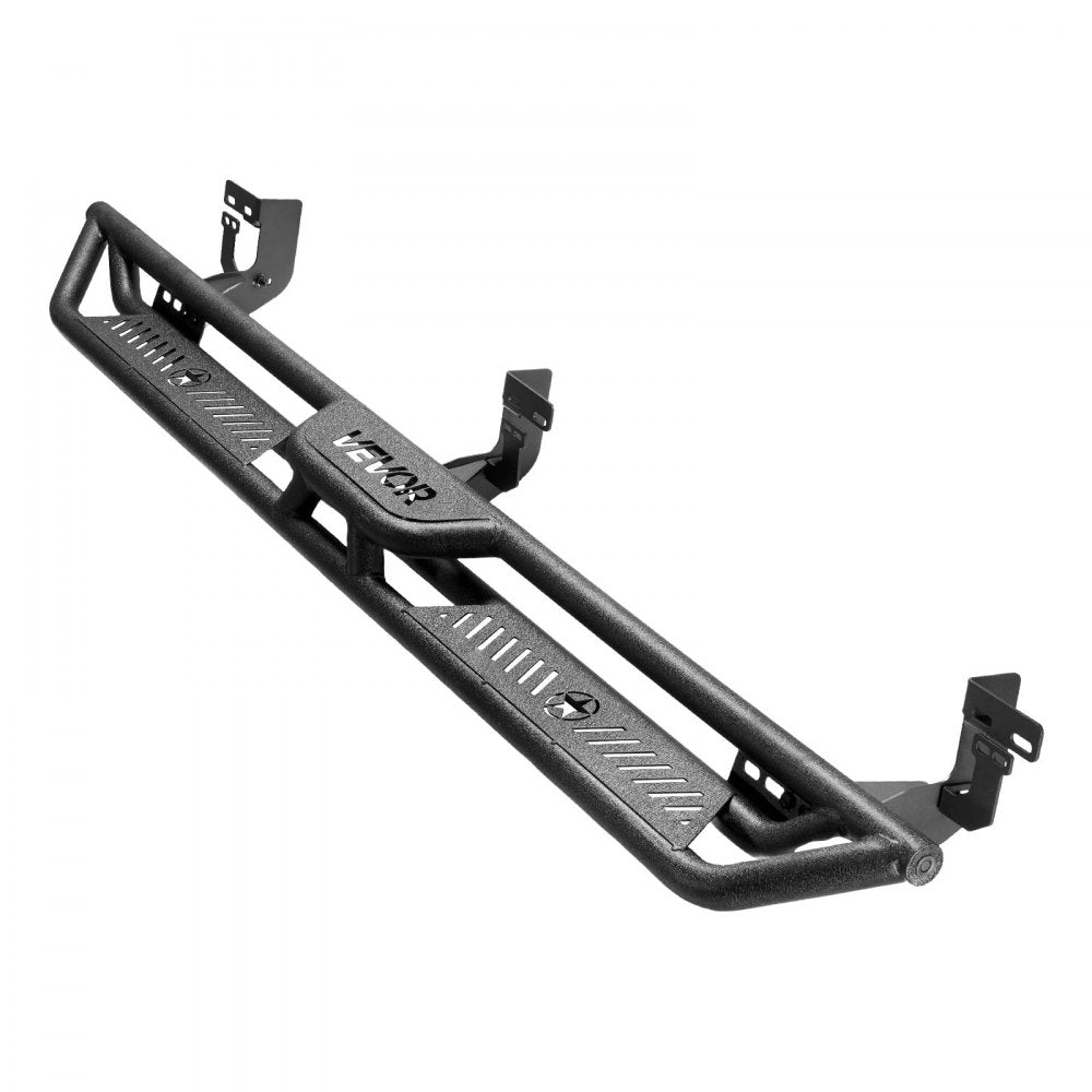 VEVOR Running Boards, 6 Inches Side Steps Compatible with 2009-2018 Dodge Ram 1500 Crew Cab, 2010-2025 Dodge Ram 2500 3500 Crew Cab(Not Fit 2019-2025 Ram 1500 New Body), Wide Non-Slip Black Carbon Steel Nerf Bars, 550 lbs Load Capacity