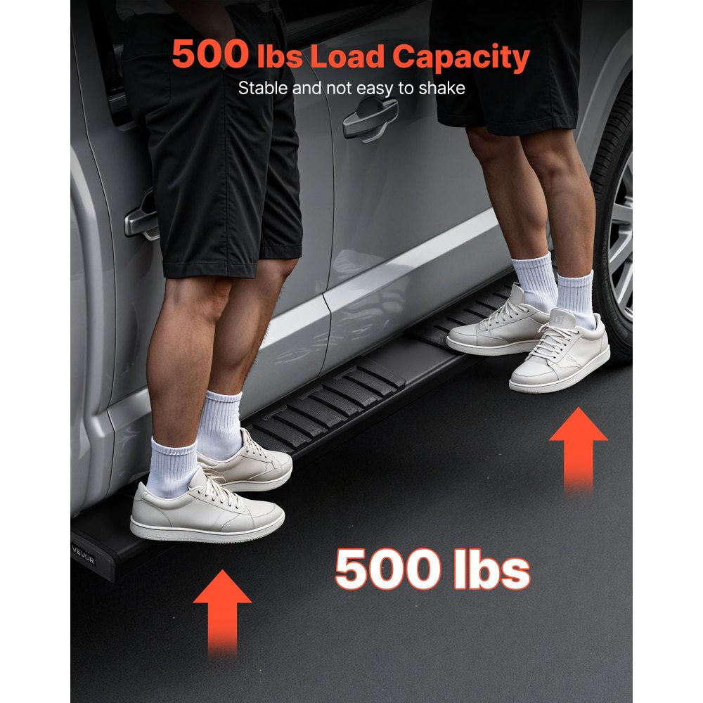 VEVOR Running Boards, 6 Inches Side Steps Compatible with 2015-2025 Ford F150 SuperCrew Cab, 2017-2024 Ford F-250 F-350 SuperCrew Cab, Black Textured Aluminum Alloy Nerf Bars, 500 lbs Load Capacity