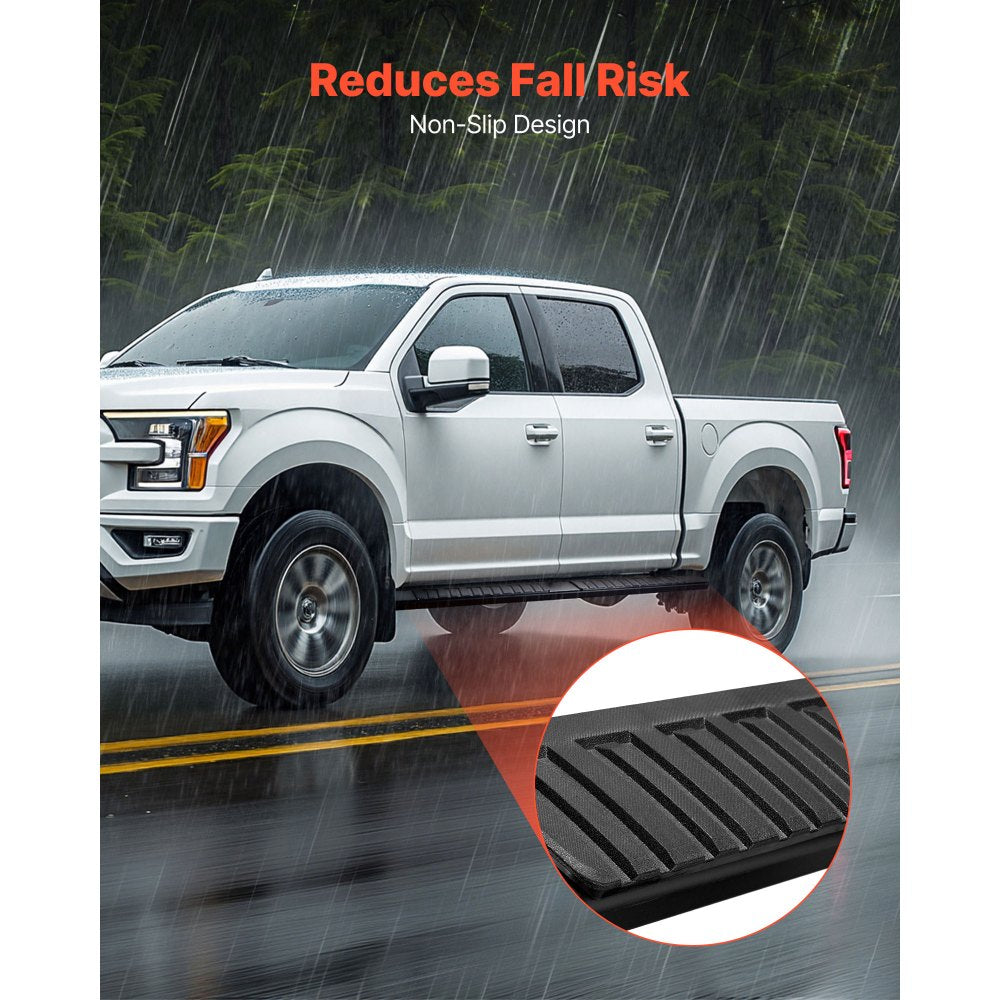 VEVOR Running Boards, 6 Inches Side Steps Compatible with 2015-2025 Ford F150 SuperCrew Cab, 2017-2024 Ford F-250 F-350 SuperCrew Cab, Black Textured Aluminum Alloy Nerf Bars, 500 lbs Load Capacity