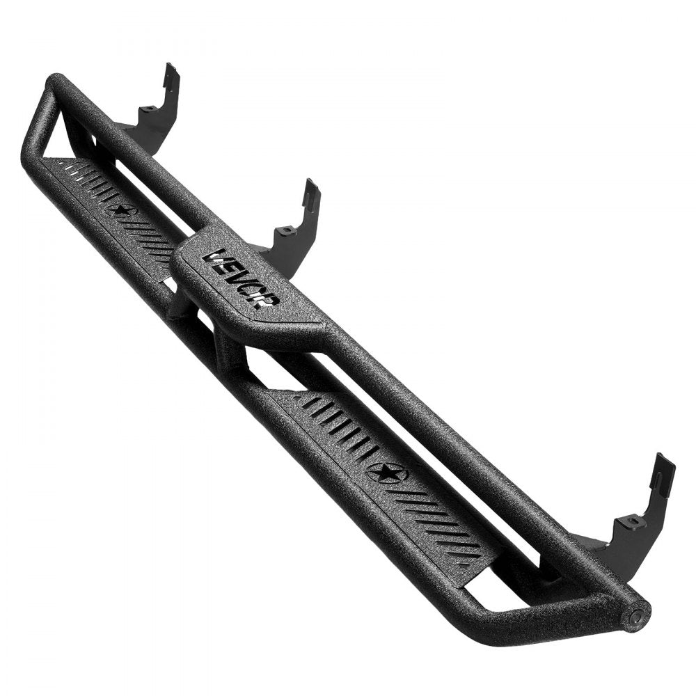 VEVOR Running Boards, 6 Inches Side Steps Compatible with 2015-2025 Chevy Colorado/GMC Canyon Crew Cab, Black Carbon Steel Nerf Bars, 550 lbs Load Capacity, Non-Slip Hollow Surface Rustproof Coating