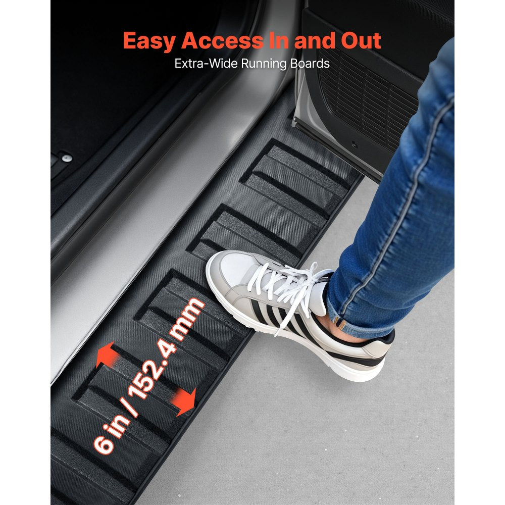 VEVOR Running Boards, 6 Inches Side Steps Compatible with 2019-2025 Dodge Ram 1500 Crew Cab(Not Fit 2019-2025 1500 Classic), Black Aluminum Alloy Nerf Bars, 500 lbs Load Capacity, Non-Slip Textured Surface with Rustproof Coating