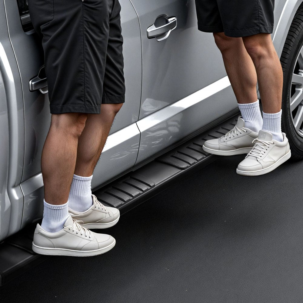 VEVOR Running Boards, 6 Inches Side Steps Compatible with 2019-2025 Dodge Ram 1500 Crew Cab(Not Fit 2019-2025 1500 Classic), Black Aluminum Alloy Nerf Bars, 500 lbs Load Capacity, Non-Slip Textured Surface with Rustproof Coating