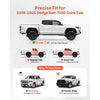 VEVOR Running Boards, 6 Inches Side Steps Compatible with 2019-2025 Dodge Ram 1500 Crew Cab(Not Fit 2019-2025 1500 Classic), Black Carbon Steel Nerf Bars, 550 lbs Load Capacity, Wide Non-Slip Hollow Surface with Rustproof Coating