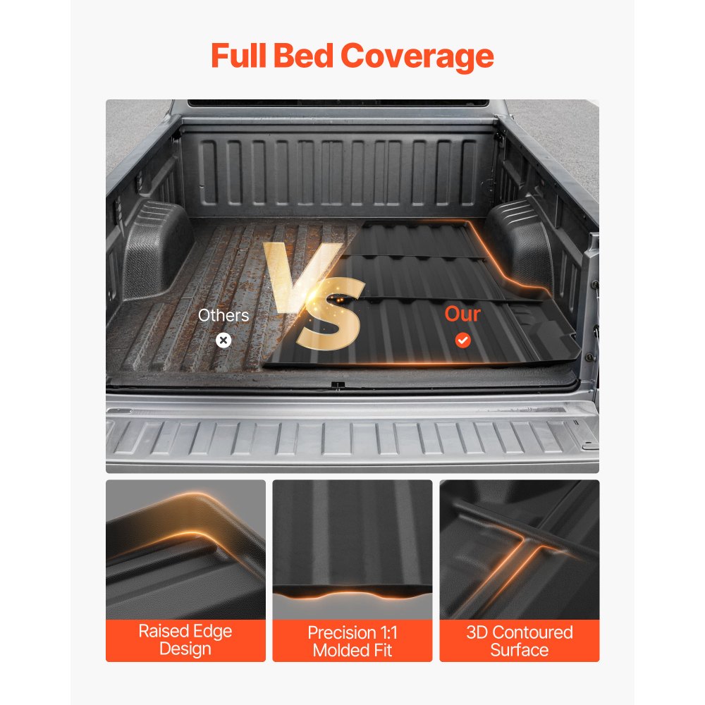 VEVOR Truck Bed Mat, TPE, Fit for 2023-2025 Chevy Colorado&GMC Canyon 5FT Bed, Heavy Duty Custom Fit, All Weather Protection Trunk Liner, for 23-25 Chevrolet Colorado/GMC Canyon Pickup Accessories