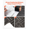 VEVOR Carpet Tiles Reusable 24x24 inch, 24 PCS Modular Carpet Square Rug, Commercial Floor Soft Padded for Seamless Cover 96sq.ft, Easy DIY Replacement for Living Room Bedroom Office Indoor,Gray