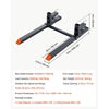 VEVOR Pallet Forks 2000 lbs Clamp-On Pallet Forks, 43 in Length Orange Tips, for Tractor Attachments, Skid Steer & Loader Bucket, Adjustable Stabilizer Bar, Heavy-Duty Reinforced Tractor Bucket Fork