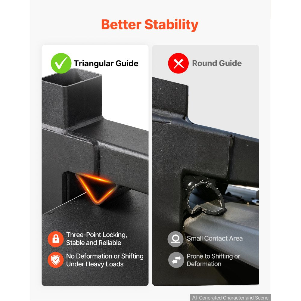 VEVOR Pallet Forks 2000 lbs Clamp-On Pallet Forks, 60 in Length Orange Tips, for Tractor Attachments, Skid Steer & Loader Bucket, Adjustable Stabilizer Bar, Heavy-Duty Reinforced Tractor Bucket Fork