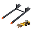 VEVOR Pallet Forks 2000 lbs Clamp-On Pallet Forks, 60 in Length Orange Tips, for Tractor Attachments, Skid Steer & Loader Bucket, Adjustable Stabilizer Bar, Heavy-Duty Reinforced Tractor Bucket Fork