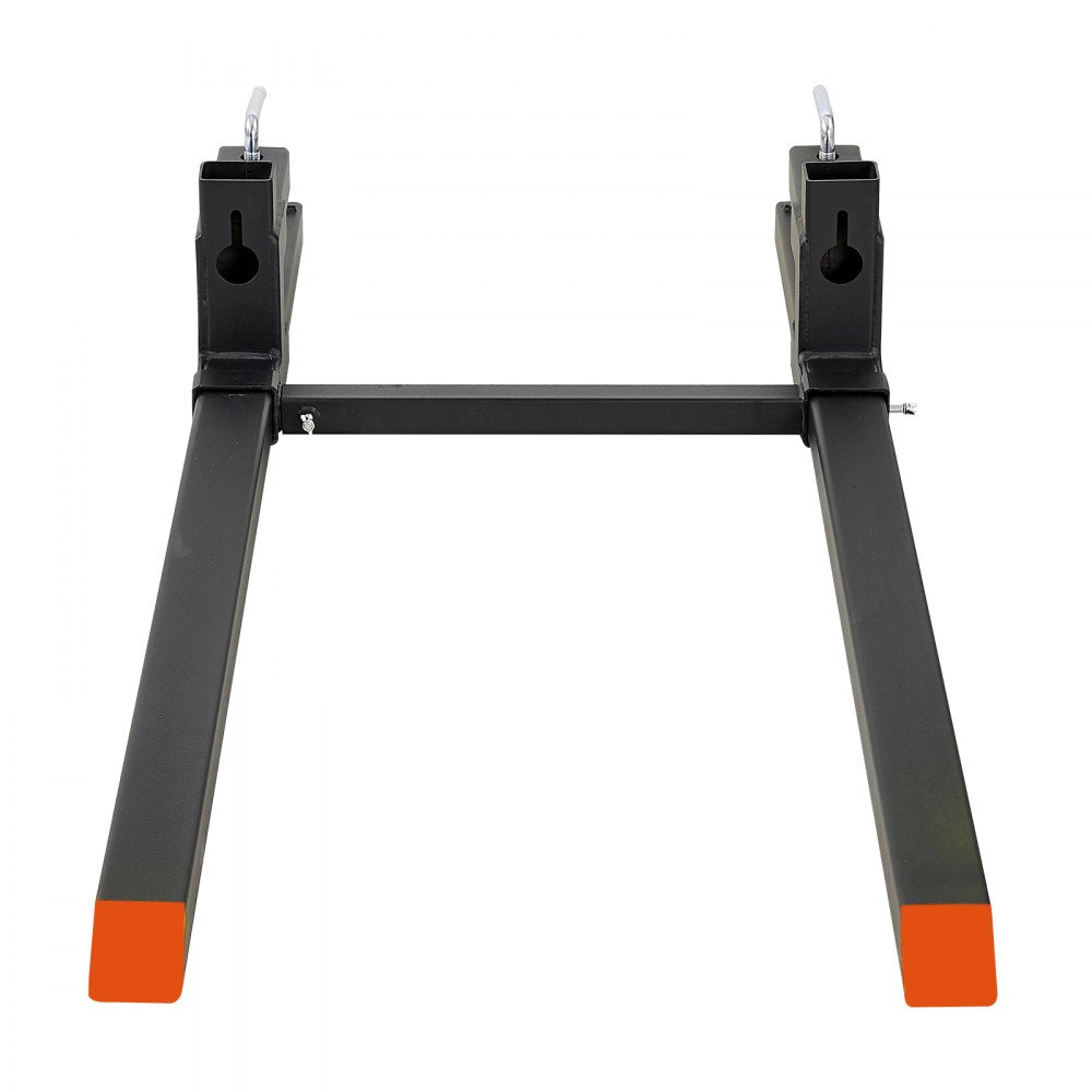 VEVOR Pallet Forks 2000 lbs Clamp-On Pallet Forks, 60 in Length Orange Tips, for Tractor Attachments, Skid Steer & Loader Bucket, Adjustable Stabilizer Bar, Heavy-Duty Reinforced Tractor Bucket Fork