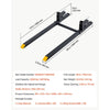 VEVOR Pallet Forks 2000 lbs Clamp-On Pallet Forks, 60 in Length Yellow Tips, for Tractor Attachments, Skid Steer & Loader Bucket, Adjustable Stabilizer Bar, Heavy-Duty Reinforced Tractor Bucket Fork