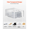 VEVOR Shoe Storage Boxes, 12 Pack Stackable Shoe Boxes Storage Organizers, Fit up to US Size 11, Plastic Modular Space Saving Sneaker Containers for Storing High Heels, Boots, and Hats, White Frame