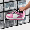 VEVOR Shoe Storage Boxes, 12 Pack Stackable Shoe Boxes Storage Organizers, Fit up to US Size 11, Plastic Modular Space Saving Sneaker Containers for Storing High Heels, Boots, and Hats, Black Frame