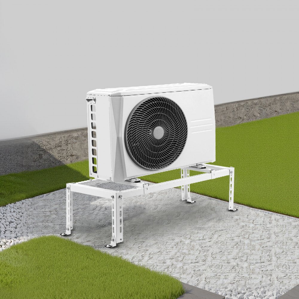 VEVOR Mini Split Ground Stand, Adjustable Anti-Vibration Mini Split Stand for 9000-24000 BTU Ductless Air Conditioner Heat Pump, Heavy Duty AC Base Bracket Floor Mount w/ 551LBS Max. Load Capacity