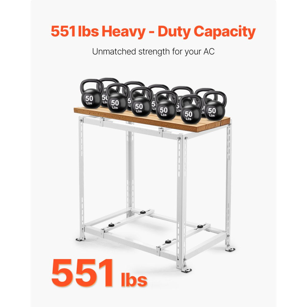 VEVOR Mini Split Ground Stand, Anti-Vibration Mini Split Stand for 9000-18000 BTU Ductless Air Conditioner Heat Pump, Heavy Duty AC Base Bracket Floor Mount w/ 551LBS Max. Load,Dual Levels