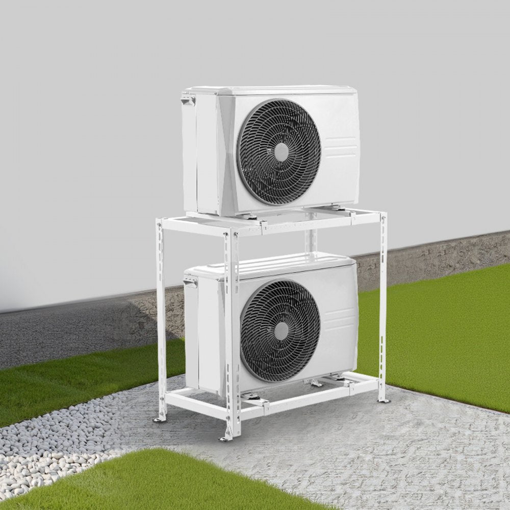 VEVOR Mini Split Ground Stand, Anti-Vibration Mini Split Stand for 9000-18000 BTU Ductless Air Conditioner Heat Pump, Heavy Duty AC Base Bracket Floor Mount w/ 551LBS Max. Load,Dual Levels
