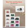 VEVOR Shoe Storage Boxes, 12 Pack Clear Stackable Shoe Boxes Storage Organizers with Magnetic Door, Fit up to US Size 13, Plastic Sneaker Containers for High Heels, Boots, and Hats, Transparent White