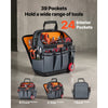 VEVOR Tool Bag, 13.2 Inch, 39-Pocket Open Top Tool Pouch, Portable Electrical Maintenance Toolbox Organizer Storage with Hard Plastic Base, Adjustable Shoulder Strap, for Professionals DIY & Jobsite